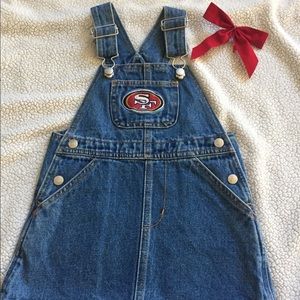 🍁3/$15 SF Niners Denim Dress Overalls🍁